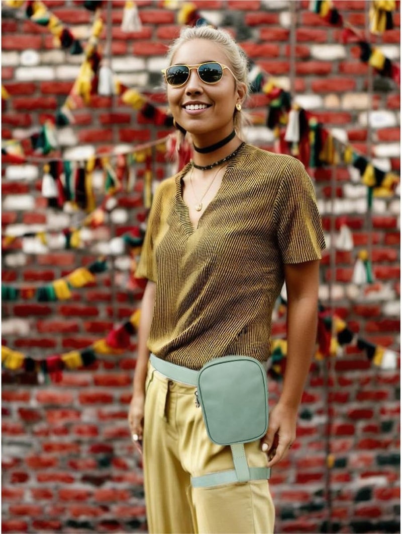 Larswon Plus Size Leg Harness Bag for Women - Synthetic Leather Thigh Pouch Hip Fanny Pack - Image 3